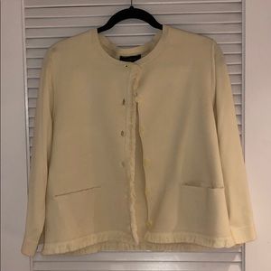 NWT Ann Taylor Knit Button Down Jack w/Fringe